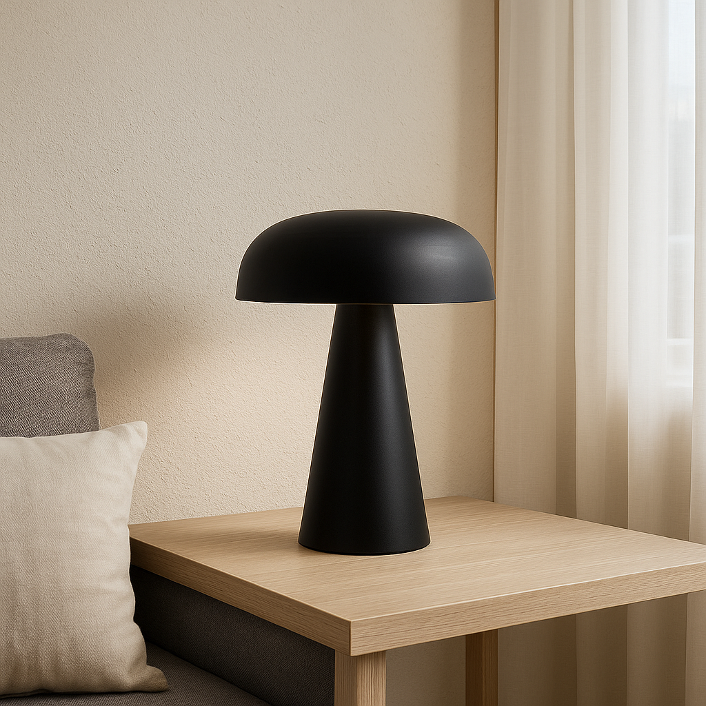 Brushed Metal Mushroom Table Lamp