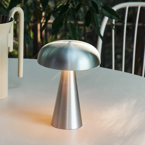 Brushed Metal Mushroom Table Lamp