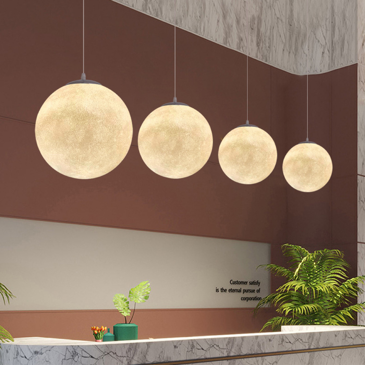 Lunar Glow Moon Pendant Light